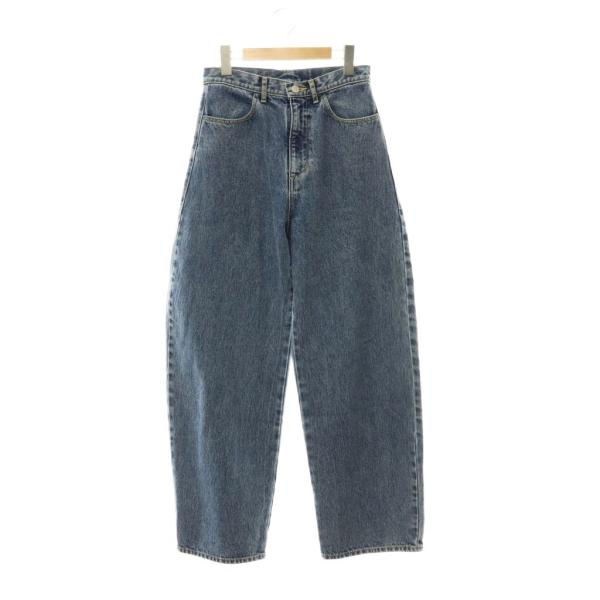 ブルレア BLUELEA OKAYAMA Denim カーブデニムパンツ ジーンズ ワイド 38 ブルー /ES ■OS レディース