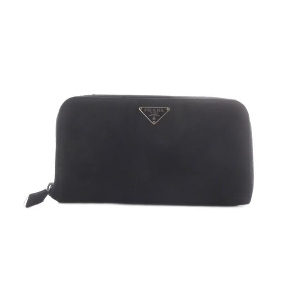 プラダ PRADA ラウンドファスナー 長財布 小銭入れ 札入れ ウォレット 三角プレート 黒 ブラック /RI ■OS ■OH メンズ