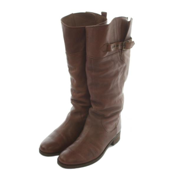 パドカレ pas de calais レザーロングブーツ M 23.5-24.0cm 茶 ブラウン /MI ■OS レディース