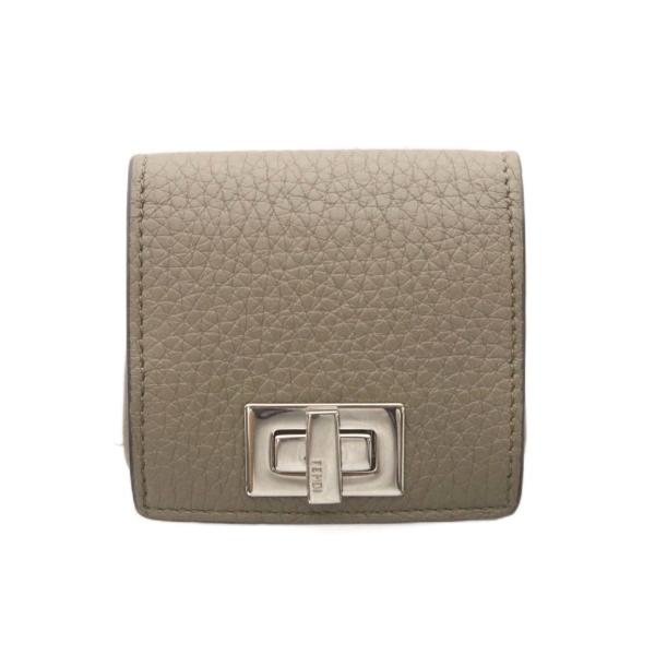 フェンディ FENDI ピーカブー コインケース ウォレット グレージュ レザー 8M0453 /RI ■OS ■OH レディース