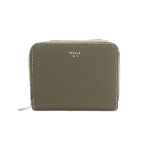 セリーヌ CELINE スモール ジップウォレット 財布 ラウンドファスナー 小銭入れ レザー 茶 ブラウン /MI ■OS ■OH レディース