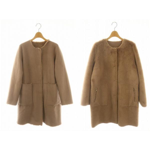 【chii】ANAYI アナイ カシミアウールリバーコート ブラウン アナイ ANAYI カシミアウールリバーコート カシミヤ混 ノーカラー