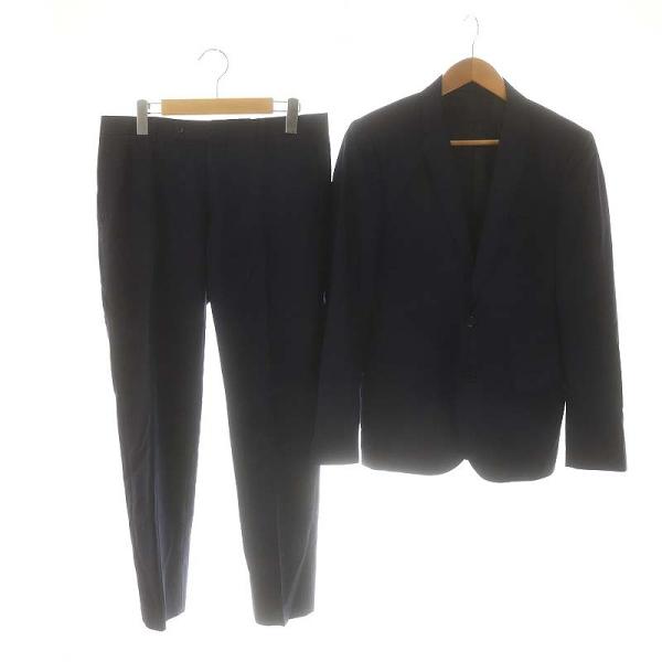 タカQ タカキュー TAKA-Q スーツ セットアップ ジャケット シングル パンツ ストライプ柄 A5 紺 ネイビー/YQ ■OS メンズ【ブランド】タカQ タカキュー TAKA-Q【表記サイズ】A5【実寸サイズ】ジャケット 肩幅：約41...