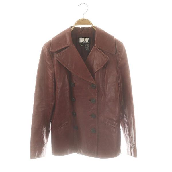 DKNY ブラウンレザージャケット ダナギャラン ダナキャランニューヨーク DKNY レザージャケット ブルゾン 6 レッド