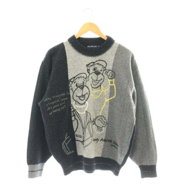ハーディエイミス HARDY AMIES sport 総柄 ニット セーター 長袖 M