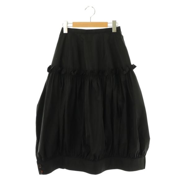 ☆美品 ENFOLD CUFF-HEME DHARMA SKIRT 36 黒 エンフォルド ENFOLD CUFF-HEME DHARMA SKIRT スカート ギャザー 36 黒