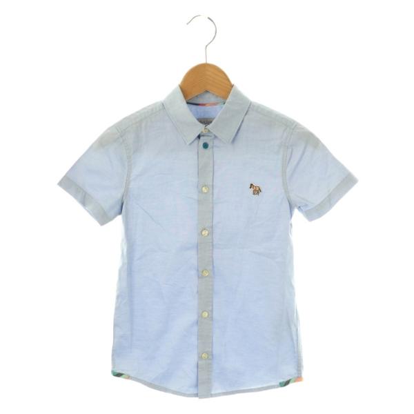 ポールスミス PAUL SMITH シャツ 半袖 スタンドカラー 8A 青 ブルー /AT ■OS ■GY14 キッズ【ブランド】ポールスミス PAUL SMITH【表記サイズ】8A【実寸サイズ】肩幅：28cm　身幅：30cm　着丈：51c...