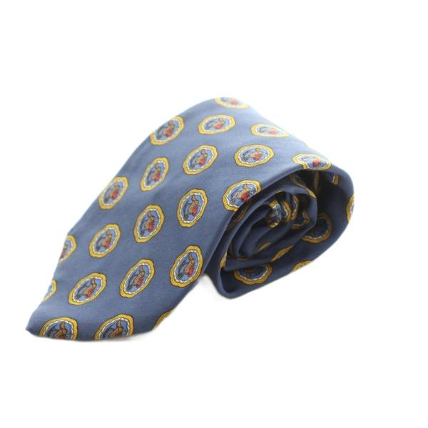 グッチ GUCCI ネクタイ ワイドタイ 総柄 シルク 青 ブルー マルチカラー /MI ■OS ■OH ■MA メンズ