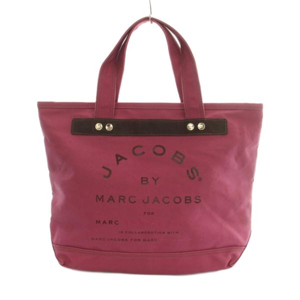 マークバイマークジェイコブス MARC by MARC JACOBS トートバッグ キャンバス ロゴプリント ピンク /MI ■OS ■MA レディース