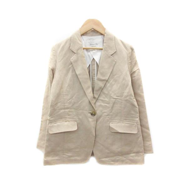 Spick and Span ノーカラージャケット ベージュ　M　リネン混合 Amazon | [スピック アンド スパン] 追加≫リネンライクノー