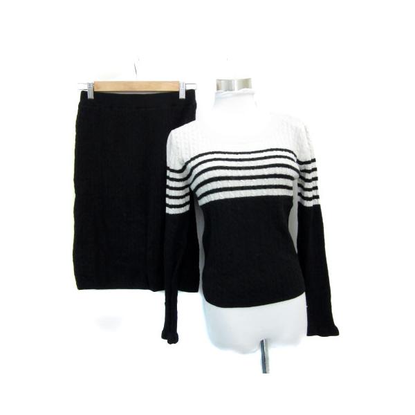 デイシー  セットアップ 上下 ニット カットソー 長袖 ラウンドネック ボーダー柄 タイトスカート ミモレ丈 1 ベージュ レディース【ブランド】デイシー deicy【表記サイズ】1(日本表記でS相当)※実寸サイズをご確認ください。【実寸...