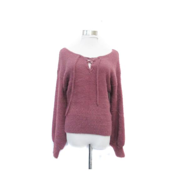 ナイスクラップ NICE CLAUP シャギーニット セーター 長袖 レース