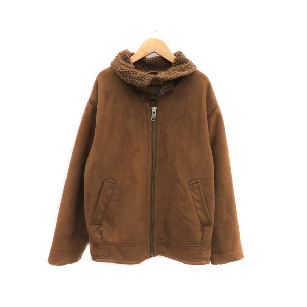 MURUA ムルーア フェイクムートンコート ショート丈 ジップアップ 無地 