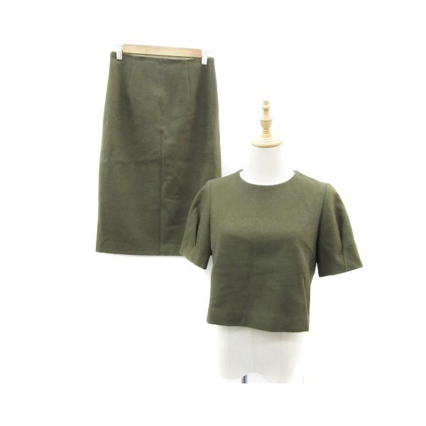 アルアバイル allureville セットアップ 上下 カットソー 半袖 タイトスカート ロング丈 ウール 上2 下1 カーキ /YM4 レディース【ブランド】アルアバイル allureville【表記サイズ】カットソー2スカート1※実寸...