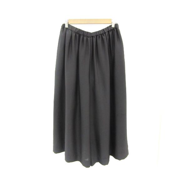 ルーニィ LOUNIE ガウチョパンツ ワイドパンツ スカーチョ 七分丈 38 M ブラック 黒 /YM39 レディース