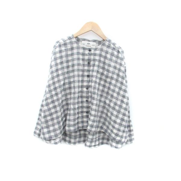 ピュアルセシン pual ce cin シャツ ブラウス 長袖 チェック柄 グレー