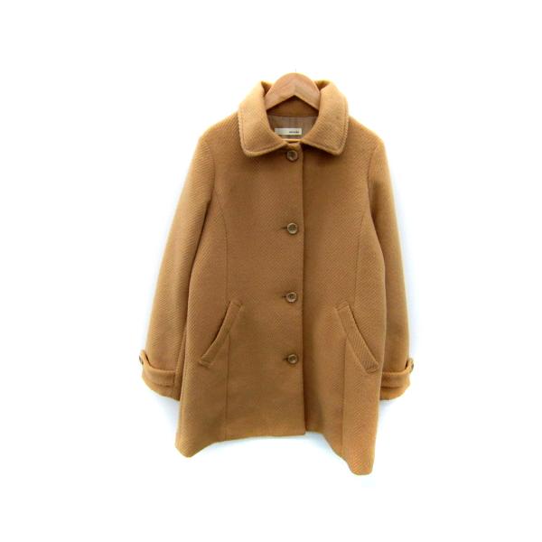 シューラルー SHOO・LA・RUE ステンカラーコート ミドル丈 無地 M 茶 ライトブラウン /SY7 レディース