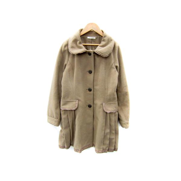 アクシーズファム axes femme ステンカラーコート ロング丈 無地 レース M ベージュ /SY5 レディース