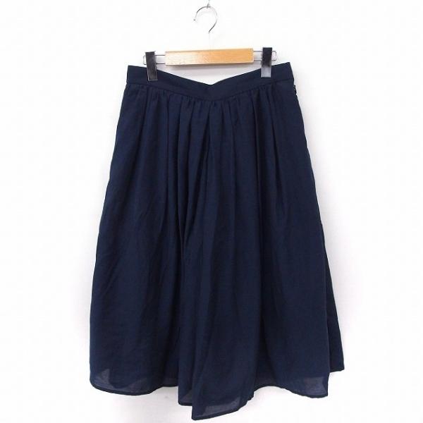 ロッソ ROSSO アーバンリサーチ パンツ ガウチョ ギャザー 無地 シンプル 38 ネイビー 紺 /FT23 レディース