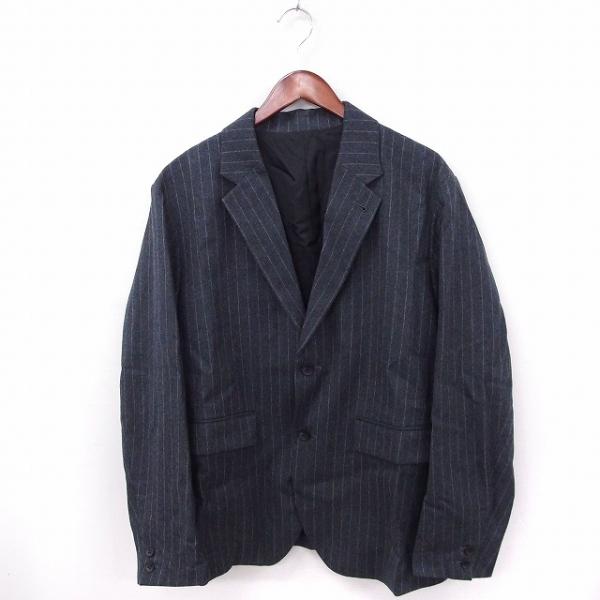 クラネオム タグ付き テーラード ジャケット アウター ストライプ ウール 2 未使用品 クラネオム CLANE HOMME タグ付き テーラード ジャケット