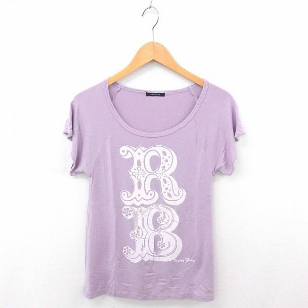 サントスピンク ローズバッド Tシャツ カットソー 半袖 ラウンドネック プリント F 白 通販 ピンクファーの英字プリント Tシャツ