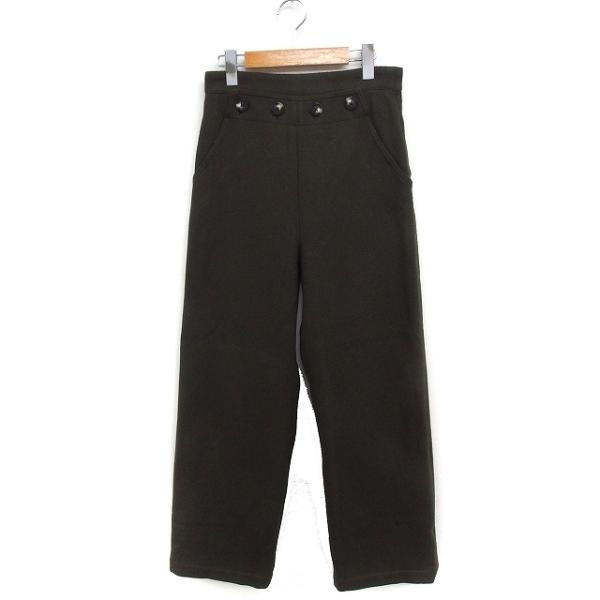 スローブ イエナ SLOBE IENA ハイウエスト ワイドパンツ 無地 ウール