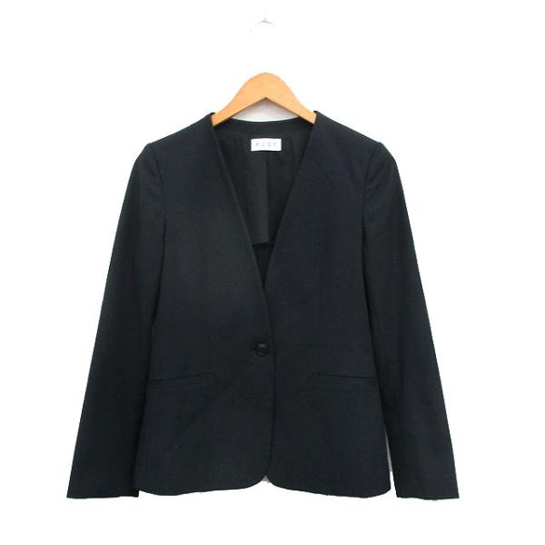 PLST ノーカラー ブラックジャケット PLST(プラステ)公式 | テックストレッチノーカラージャケット