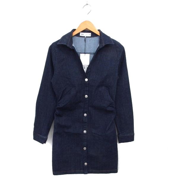 ZARA 未使用品 ザラ タグ付き デニム シャツワンピース