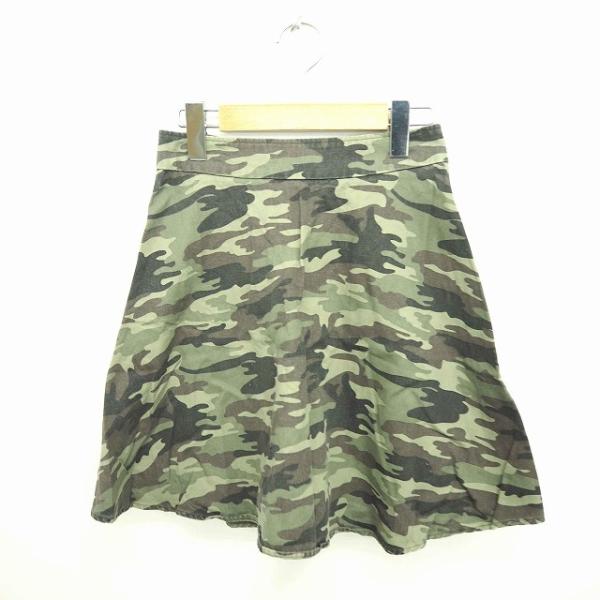 【中古】マルニ MARNI 美品 スカート タック ギャザー フレア イタリア製 カモ柄 迷彩柄 カーキ 38 S位 レディース vectorpremium_172-902012120255