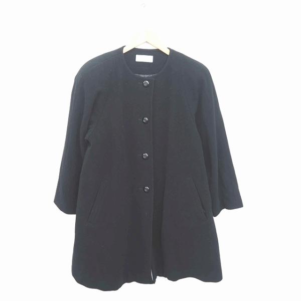 ミスオンワード MISS ONWARD コート アウター ノーカラー 膝下丈 肩  