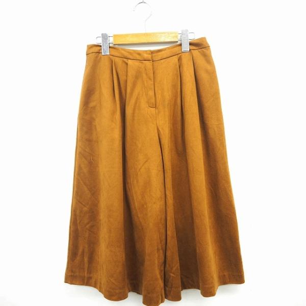 ナチュラルビューティーベーシック NATURAL BEAUTY BASIC パンツ ボトムス ガウチョ ワイド 七分丈 クロップド S ブラウン 茶 /MT29