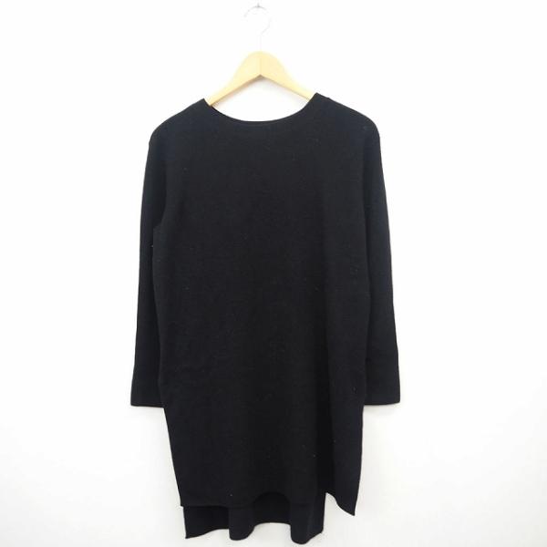 レビューを書けば送料当店負担 ワンピース Plst プラステ 中古 リブ 古着 ベクトル レディース Mt19 黒 ブラック M ウール混 スリット 長袖 ひざ丈 丸首 シンプル 無地 ニット ワンピース Www We Job Com