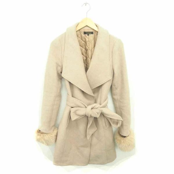 リエンダ rienda コート アウター ビッグカラー ミドル フェイクファー