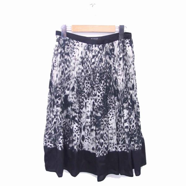 アツロウタヤマ ATSURO TAYAMA プリーツ スカート 膝下丈 総柄 薄手