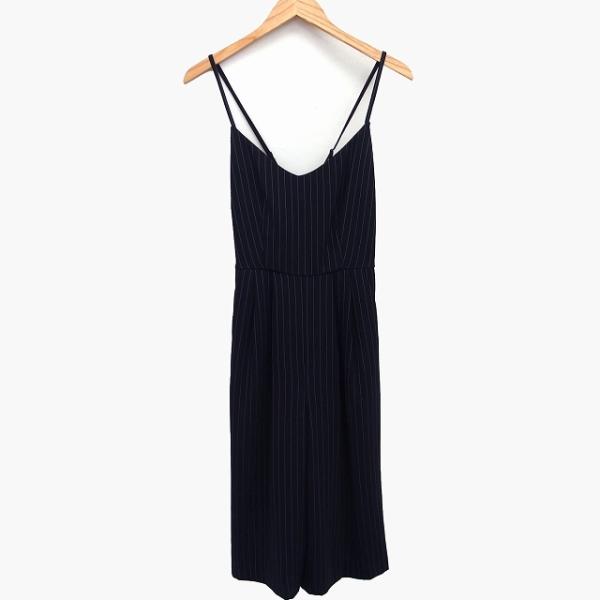 アプワイザーリッシェ Apuweiser-riche サロペット クロップド Vネック ノースリーブ ストライプ 柄 リボン 1 黒 /HT22 レディース【ブランド】アプワイザーリッシェ Apuweiser-riche【表記サイズ】1【実...