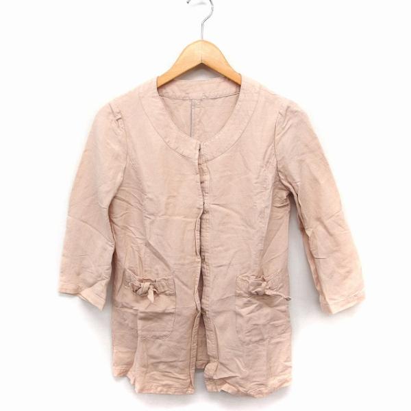 スピック&スパン Spick&Span ノーカラー ジャケット アウター 七分袖