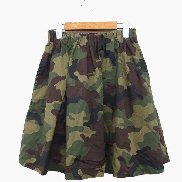 極美品　メタモルフォーゼ　ぱんくま迷彩スカート　フレアスカート　M相当 プラスサイズ】ゴブラン風くまちゃんフレアスカート - スカート