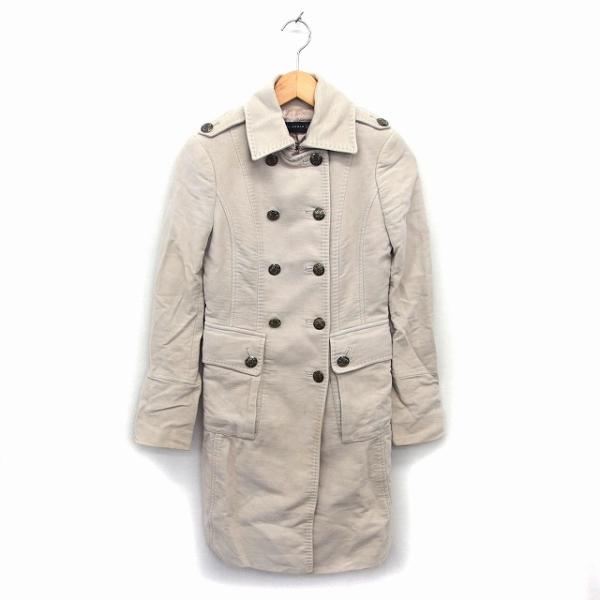 ザラウーマン ZARA WOMAN ステンカラー コート アウター ミドル コットン 綿 ダブル 無地 XS アイボリー /NT11 レディース