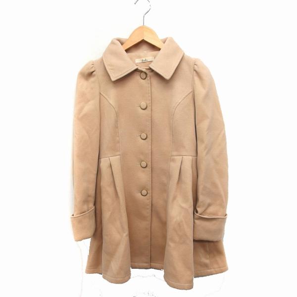ダズリン dazzlin ステンカラーコート アウター シングルボタン ミドル丈 無地 M ベージュ /FT37 レディース