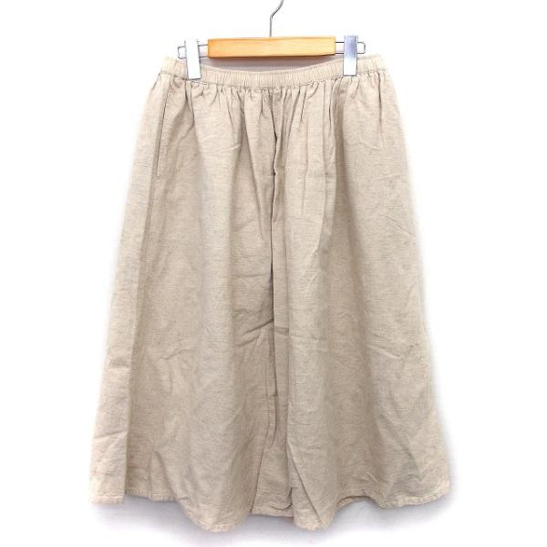 【新品未使用】madameh closet リネン混　サファリスカート　38 セール】 リネン混フレアスカート(セットアップ可)（ブラック