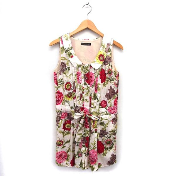 フリーズフレーズ FREE'S PHRASE オールインワン ミニ ワイド タック ドローストリング 比翼仕立て 花柄 ノースリーブ M ベージュ【ブランド】フリーズフレーズ FREE'S PHRASE【表記サイズ】M【実寸サイズ】ウエスト...