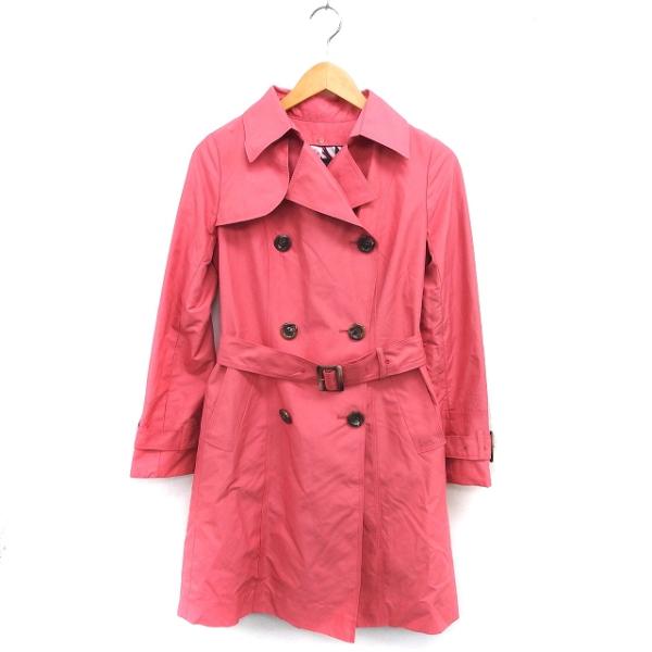 【新品未使用】ダブスタ　ロングコート　トレンチ　ベルト付　ピンク　タグ付き 23区 ダブルトレンチコート ロング ベルト ピンク 46 大きいサイズ