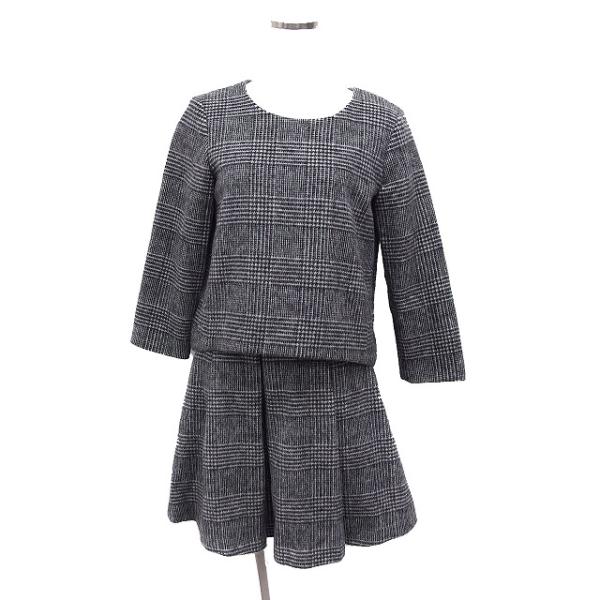 トランテアン ソン ドゥ モード 31 Sons de mode セットアップ グレンチェック ブラウス フレアスカート ミニ 起毛 36 黒 /FT6 レディース【ブランド】トランテアン ソン ドゥ モード 31 Sons de mode...