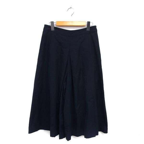 未使用品 ハッシュアッシュ HusHusH タグ付き ガウチョパンツ ワイド クロップド タック スリット サイドジップ 無地 L 黒 ブラック
