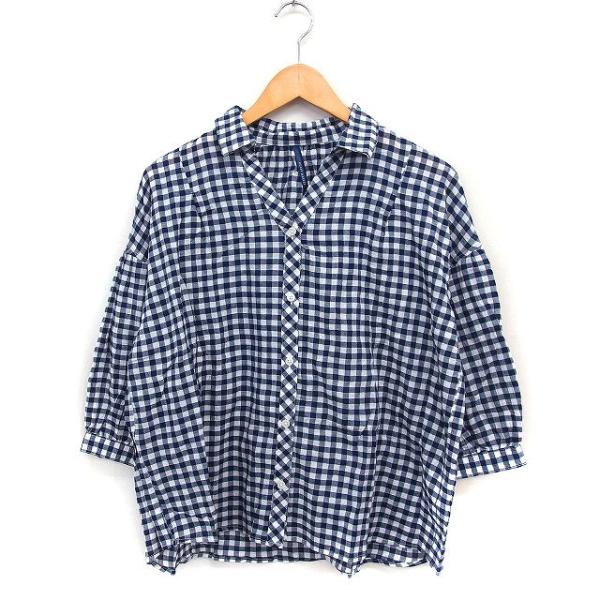 KHAITE ケイト 20SS Elliot チェックブラウスシャツ  ネイビー 0 KOEISTORE（コウエイストア） ブラウス レディース 春 夏 春夏 黒