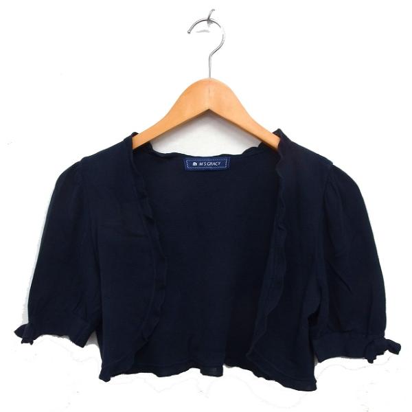 M'S GRACY - 未使用♡エムズグレイシー♡リボンボレロ♡38 エムズグレイシー M'S GRACY ニット ボレロ コットン混 リボン