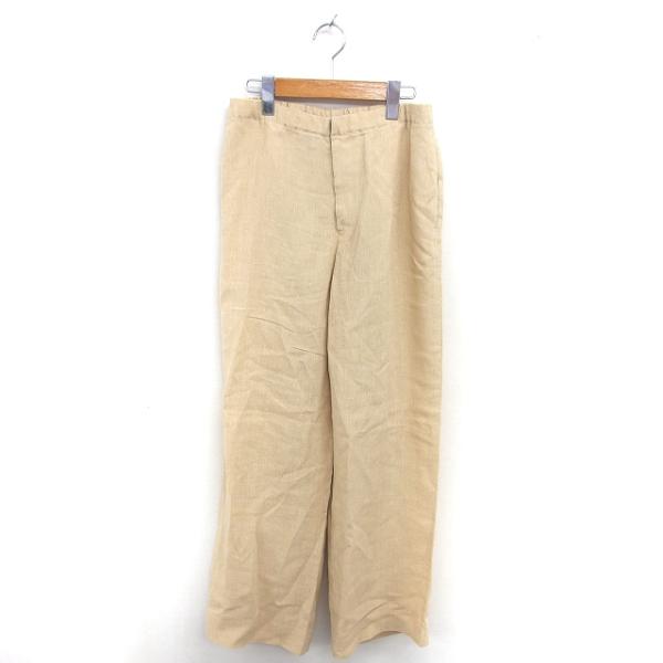 な*る様 ヨーガンレール リネン　ベージュ ゴムウエスト カジュアルパンツ な*る様 ヨーガンレール リネン ベージュ ゴムウエスト カジュアル