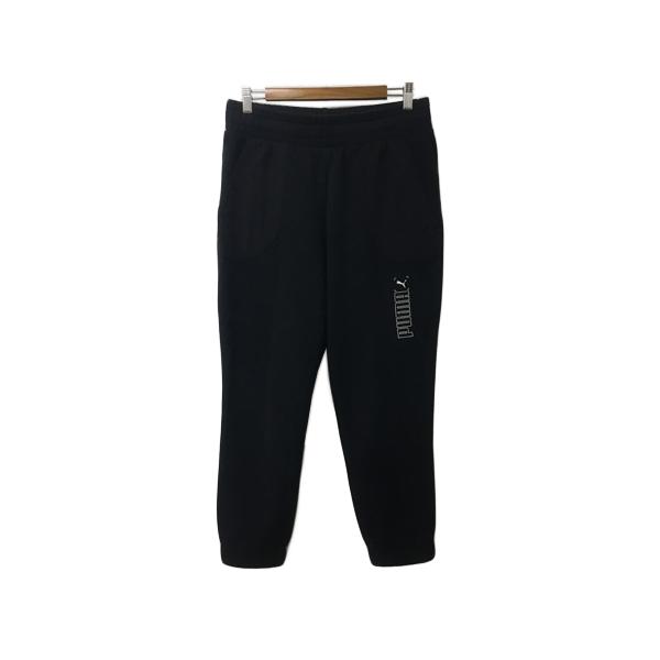 プーマ PUMA パンツ スウェット テーパード ロング ウエストゴム イージー 裏起毛 プリント ロゴ L 黒 ブラック レディース【ブランド】プーマ PUMA【表記サイズ】L【実寸サイズ】ウエスト：76〜96cm　もも幅：30cm　裾幅...