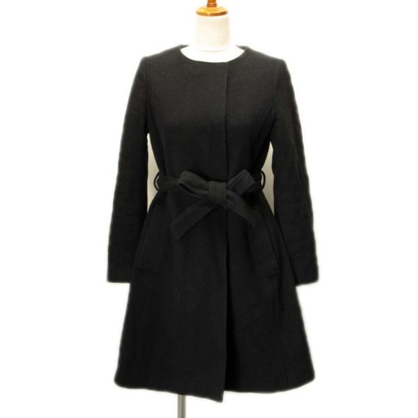 バナーバレット Banner Barrett コート ノーカラー ウール 36 黒