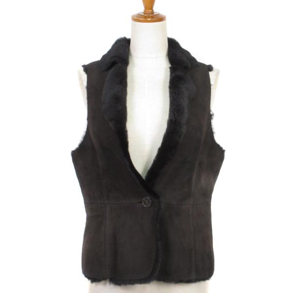 ROCHAS - ロシャス ROCHAS ジャケット ベスト スエード レザー 羊革 ファー 9 ロシャス ROCHAS ジャケット ベスト スエード レザー ムートン 羊革